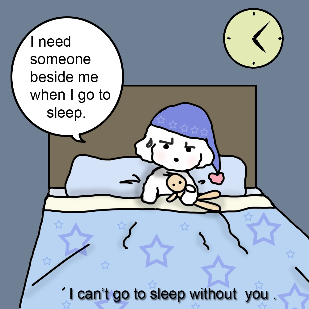 マンガで英会話 no 180 i need someone when i go to sleep