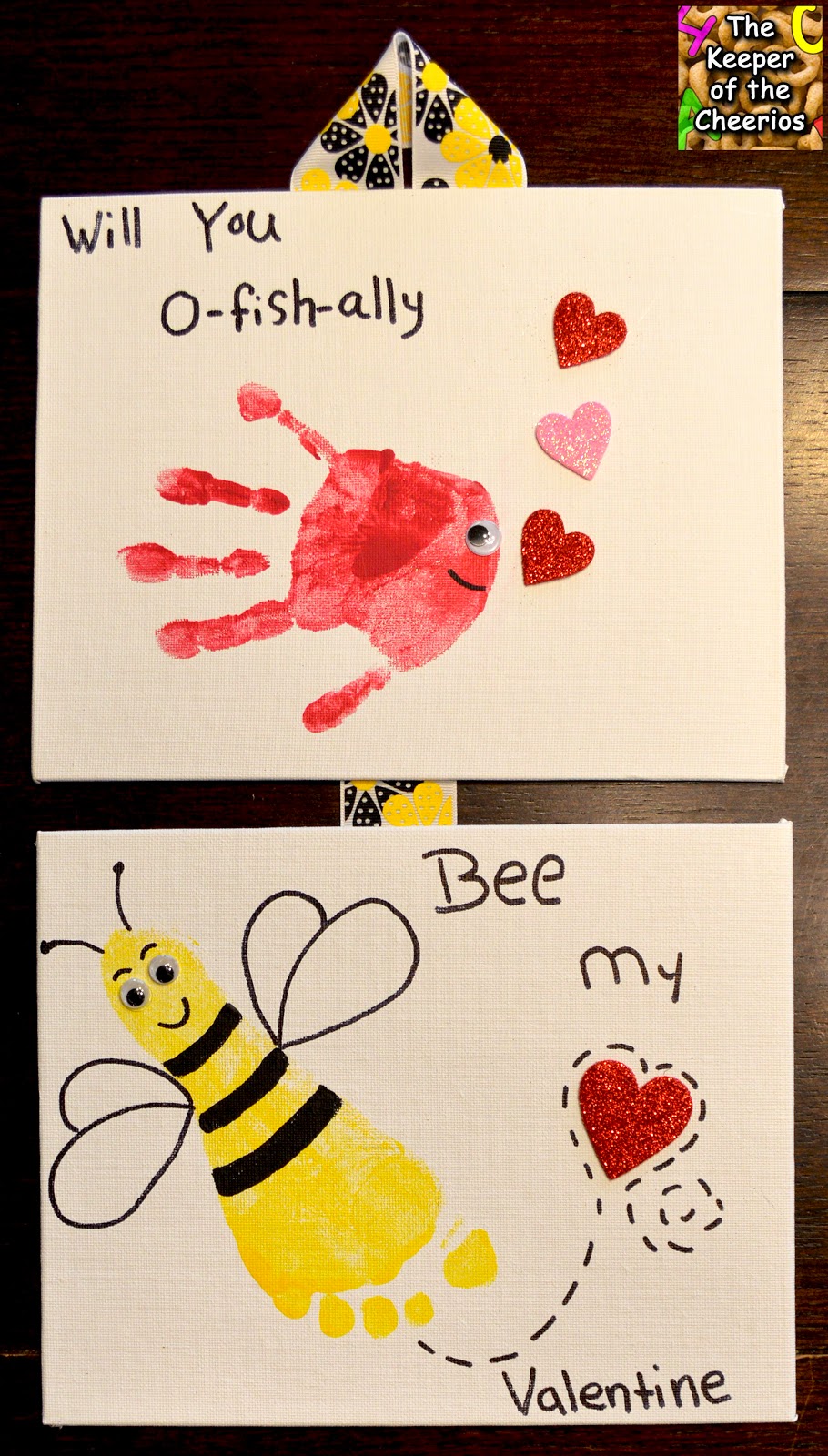 Valentines heart bouquet toddler kids craft toddlers preschoolers arty crafty later Valentines day Hand and Footprints- will you O-fish-ally Bee my Valentine