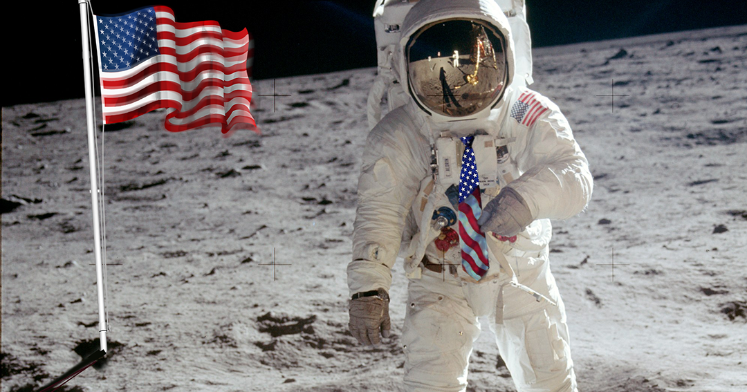 Apollo 11 Buzz Aldrin's American Flag Necktie On The Moon
