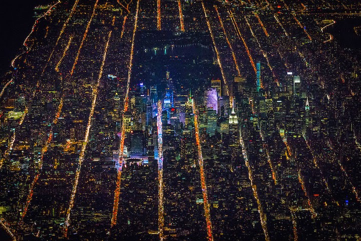 NYの上空からチルトシフト撮影した写真