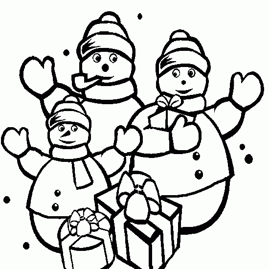 Snowman Family Coloring Pages title=