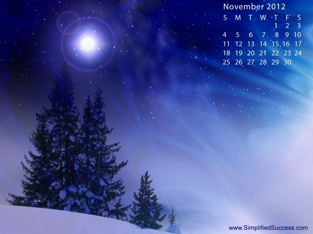 November 2012 Desktop Wallpaper Calendar