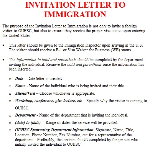 invitation letter template: immigration invitation l…