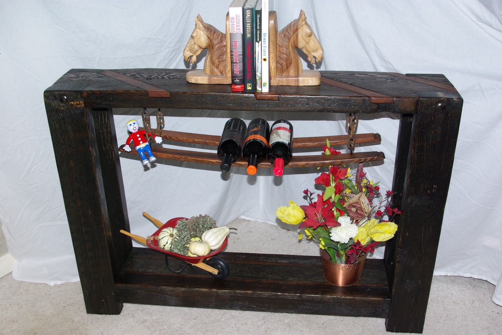 Reclaimed Rustics Rustic Sofa Table/Wine Storage