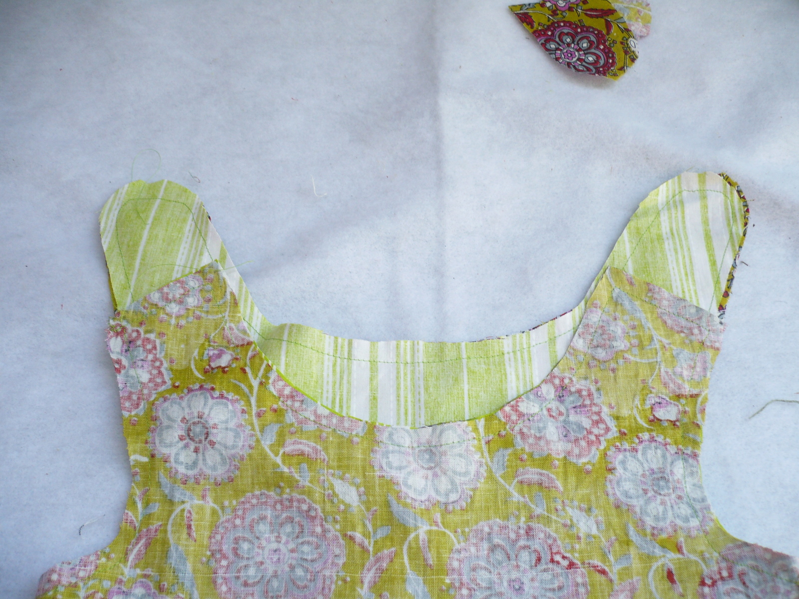 Now sew joining F1 and F2 starting at front of neckline