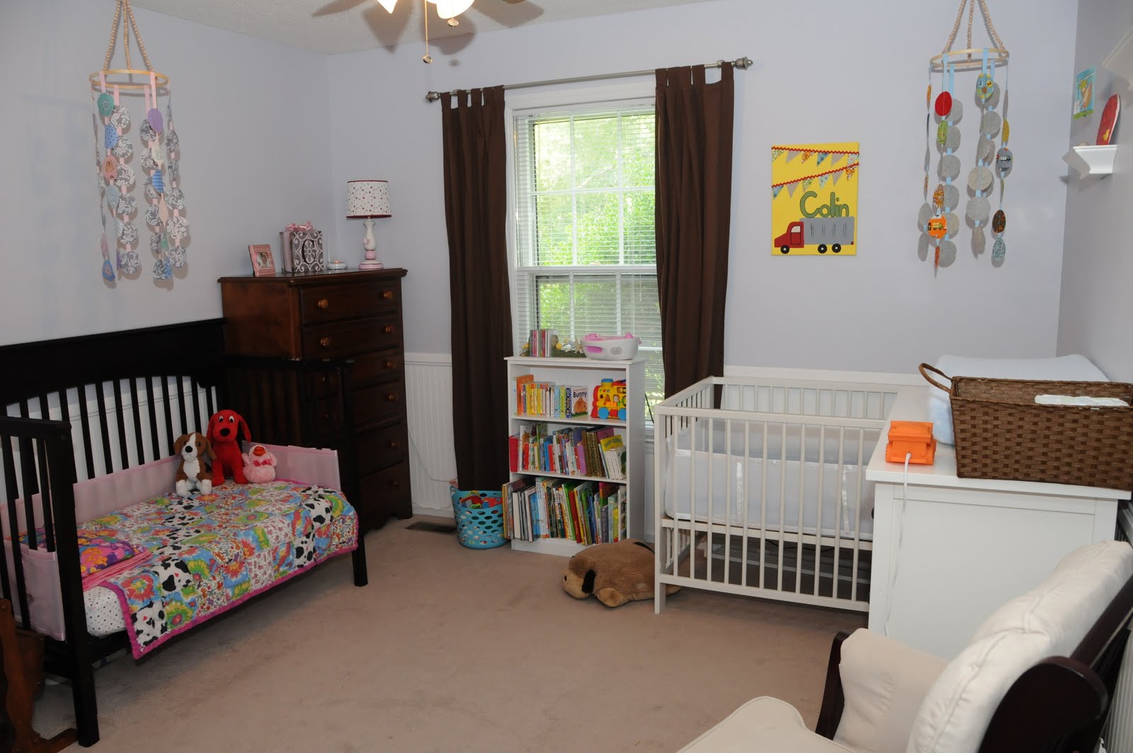 Toddler and baby sharing nursery Toddler and baby room, Boy girl
