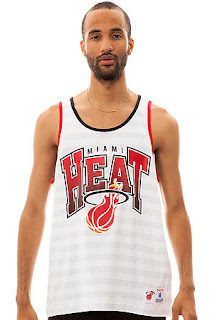 Mitchell & Ness Striped  Miami Heat NBA Men's Tank Top