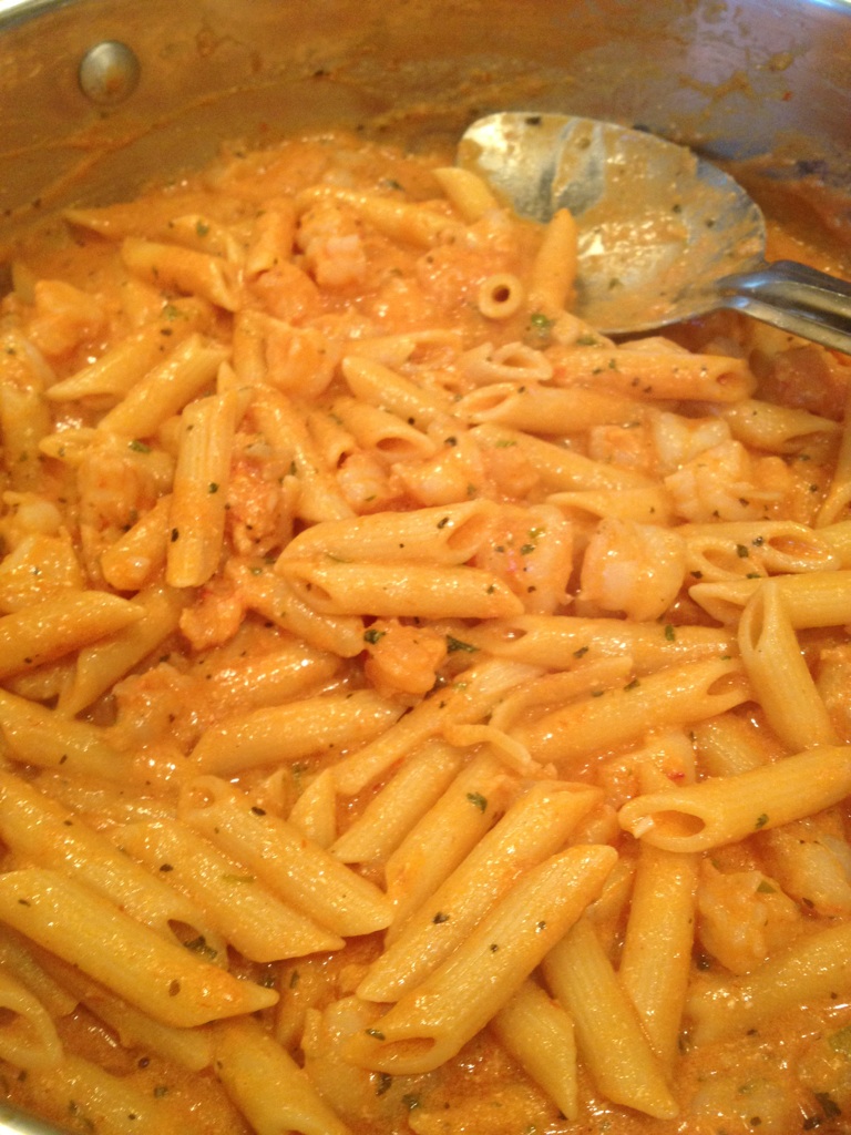 A Healthy Makeover: Shrimp Penne in Tomato Cream Sauce