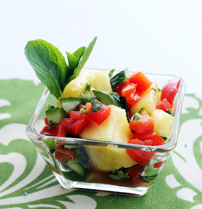 Mix it Up Recipe ReDux Basil Mint Pineapple Salsa