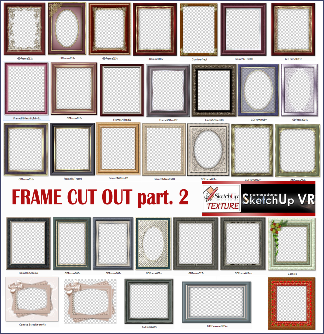 SKETCHUP TEXTURE FRAMES CUT OUT part 1