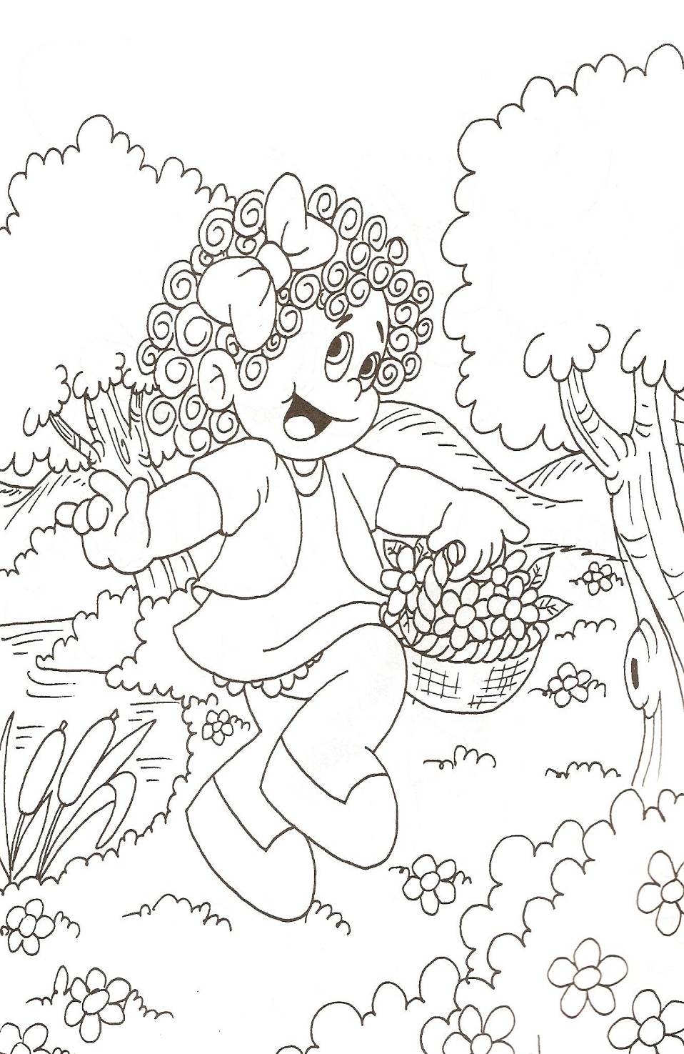 banco de atividades desenho para colorir natureza e primavera