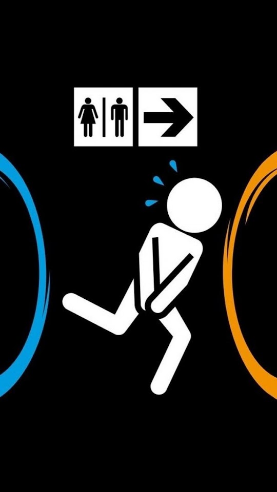 Funny Portal Game Run Bathroom  Galaxy Note HD Wallpaper