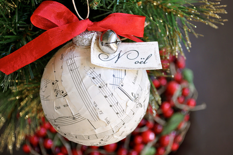 vintage sheet music christmas ornament {tutorial} | Little Birdie ...