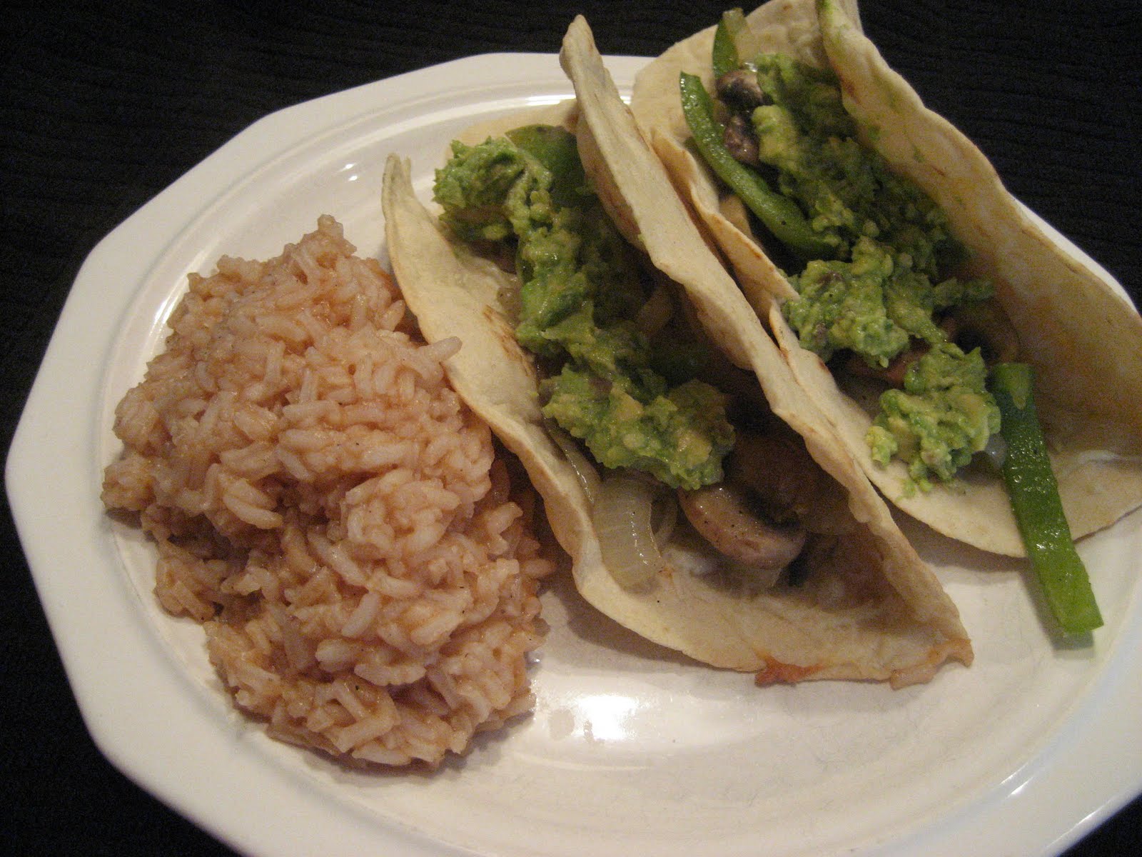 Chez Mona Veggie Tacos and Spanish Rice