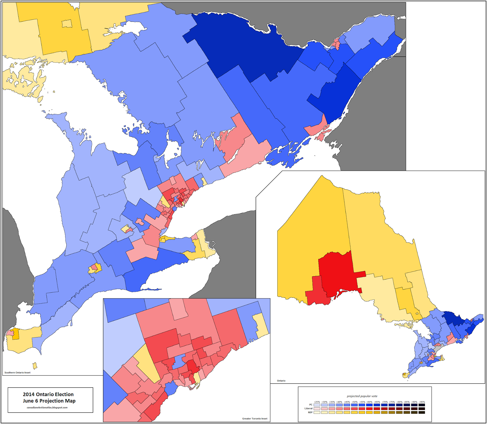 Canadian Election Atlas 2014 Ontario election projection June 6