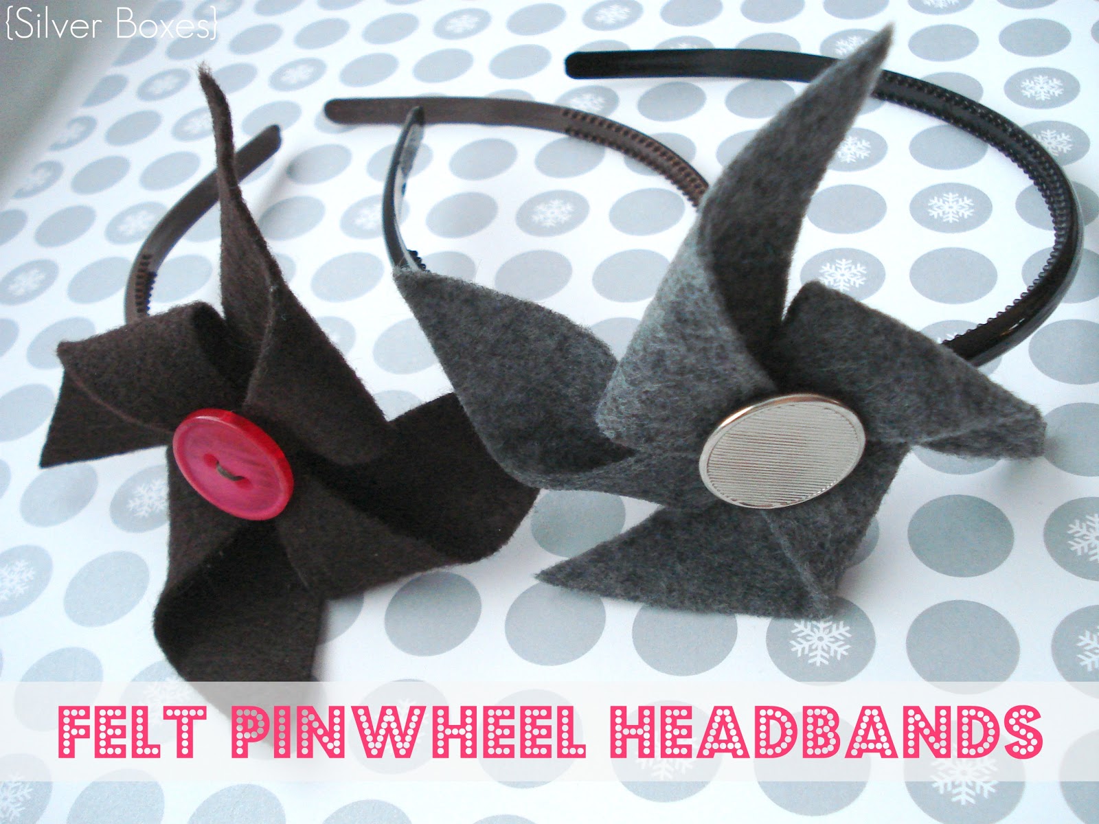 Silver Boxes Felt Pinwheel Headbands