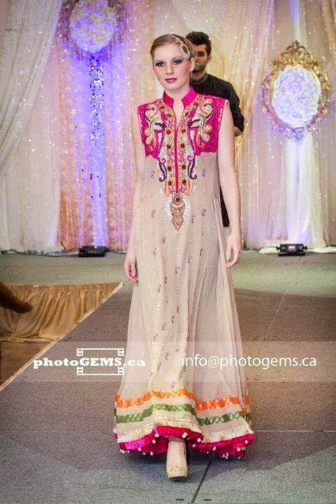 Beautiful Combination Of Skin And Pink Color Amazing Style Fancy Amazing Style Fancy Frock New Fashion