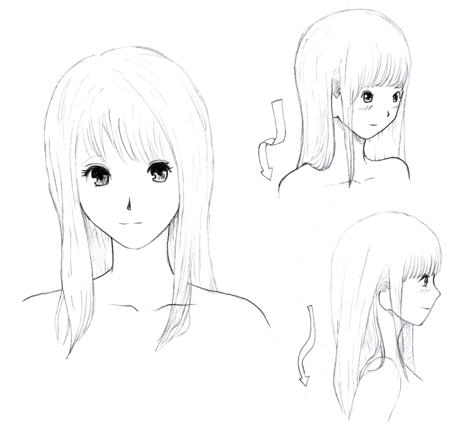 Drawing people (part 1) - Imgur  How to draw hair, Drawing people, Manga  hair