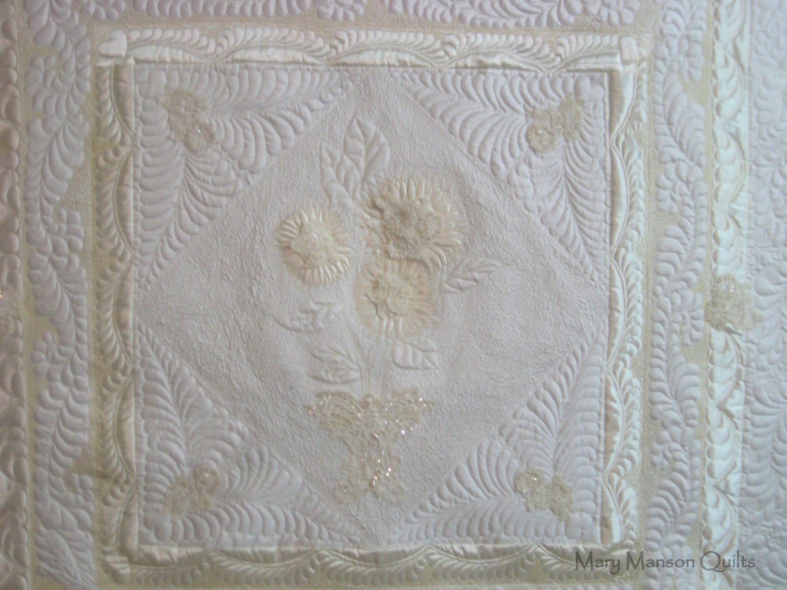 Mary Manson Quilts Biggest Wedding Dress Quilt Yet!