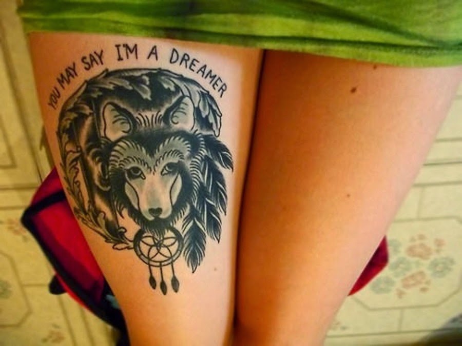 Wolf Dreamcatcher Tattoo Designs