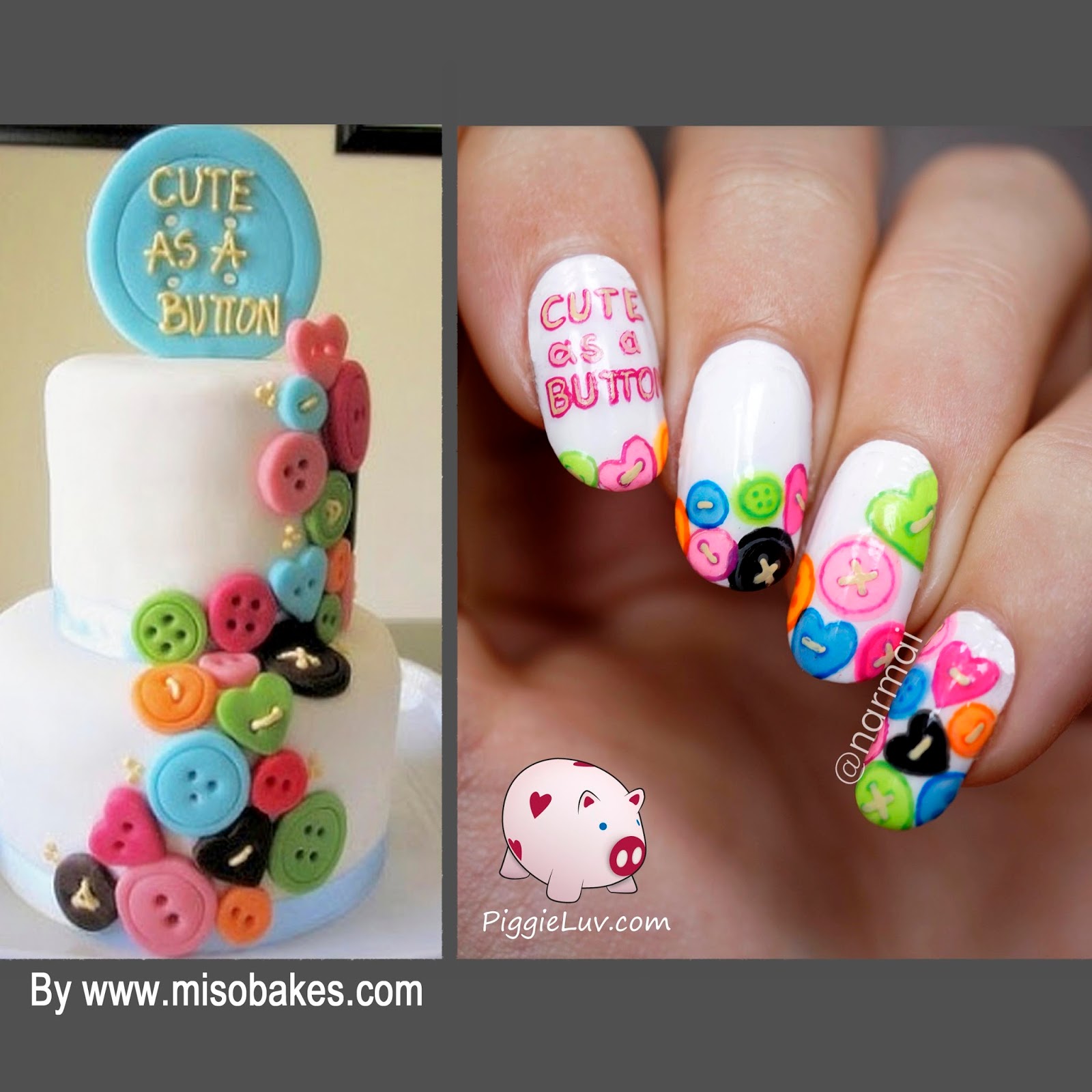 PiggieLuv Nail art inspired by a cake by Miso Bakes
