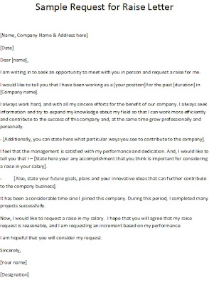 sample request for raise letter, sample letter asking for raise 