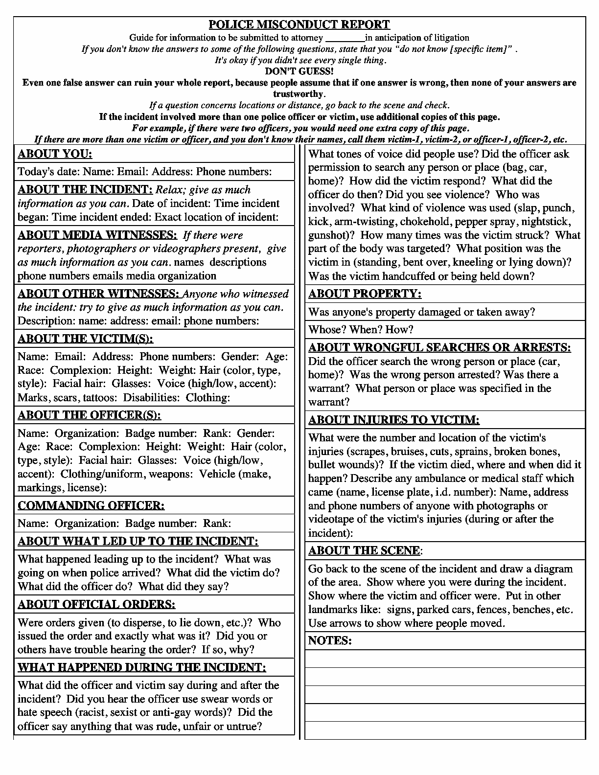 ah, mephistophelis. Police Misconduct Form DOWNLOAD AND DISTRIBUTE