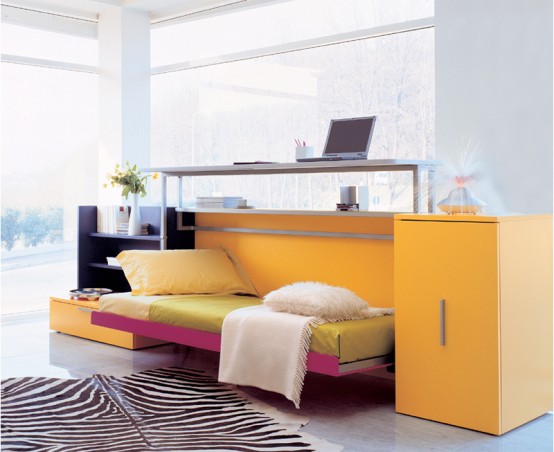Dedekor Single Bed Combined With Working Desk Cabrio In By Clei
