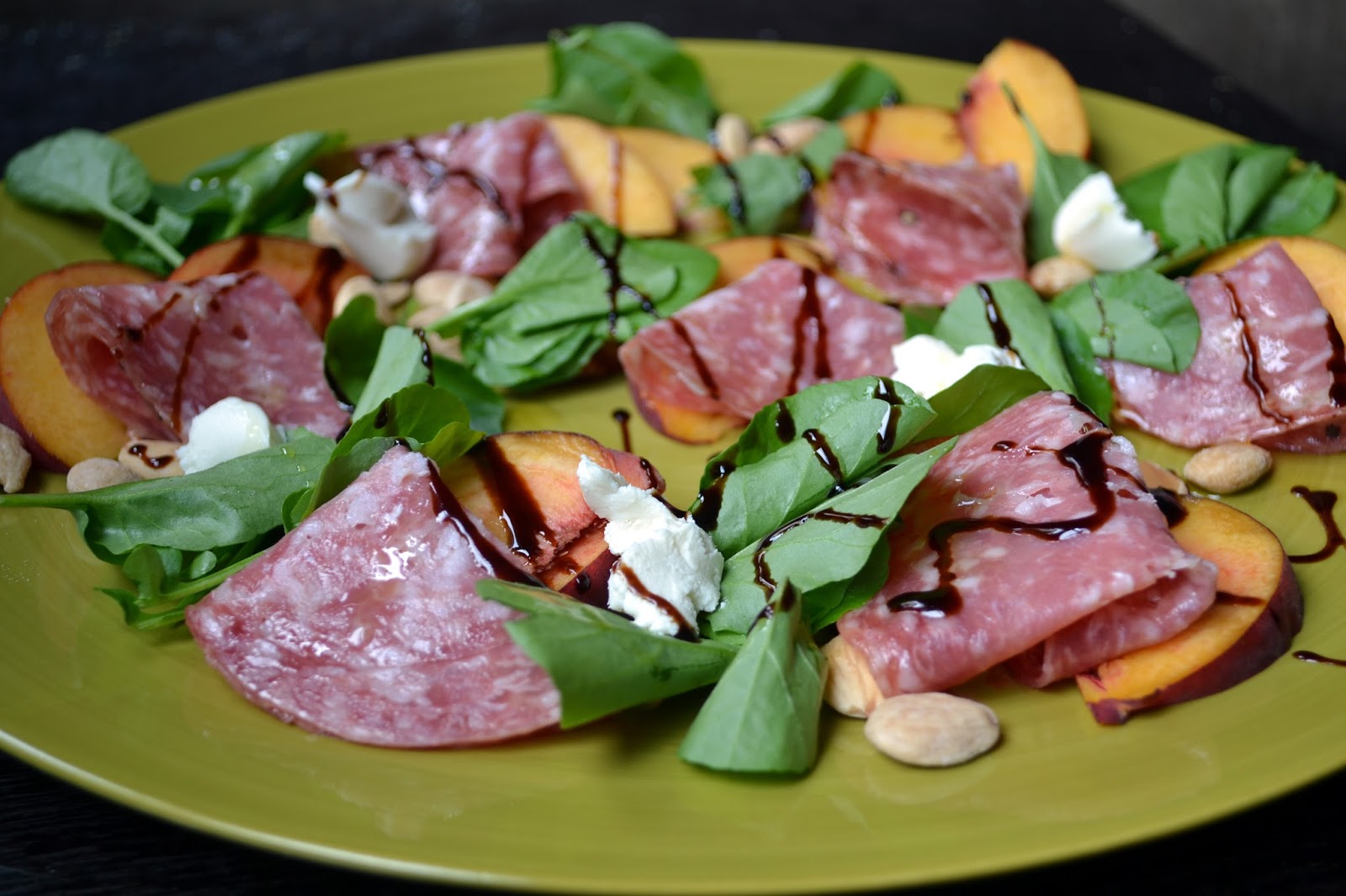 Hardly Housewives Soppressata & Peach Salad