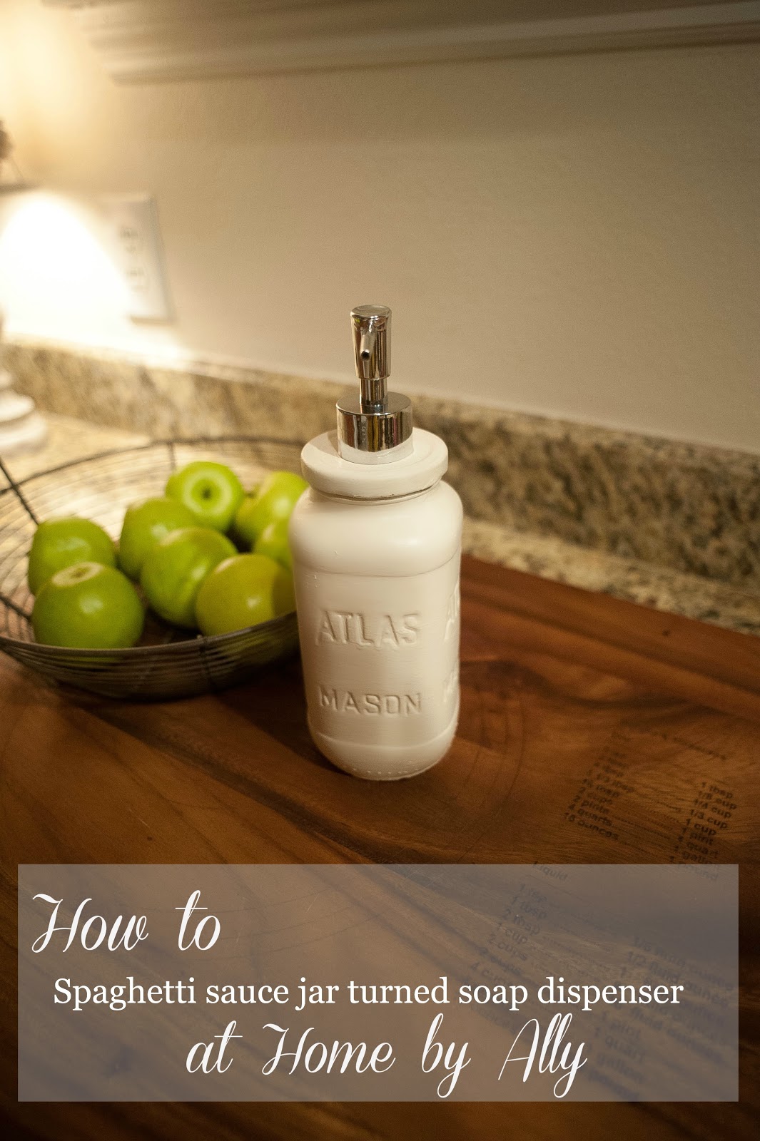 How to Use a spaghetti sauce jar to make a soap dispenser Home by Ally