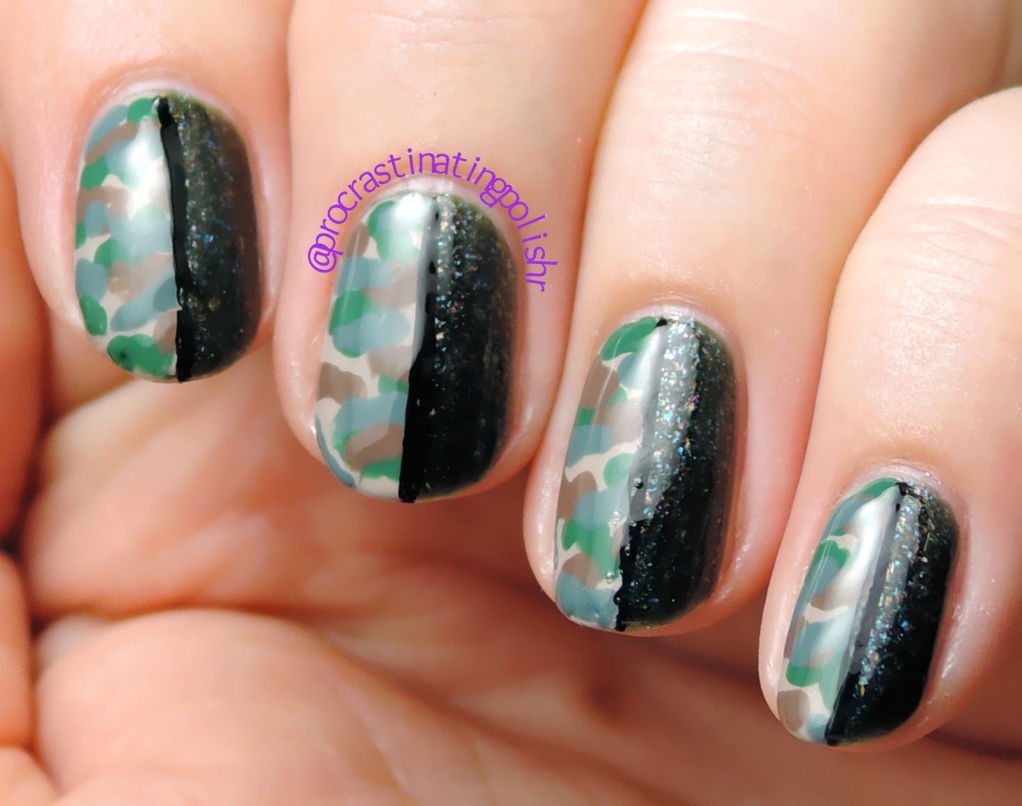 easy camouflage nail art