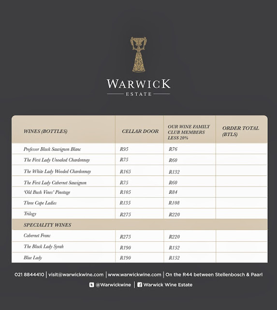 The Warwick Wine Blog Warwick cellar door pricelist