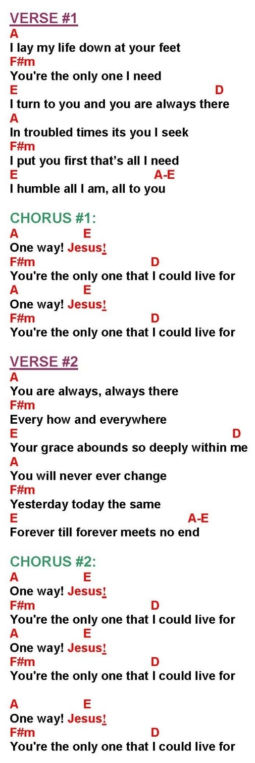 ONE WAY (Darlene Zschech) music and lyrics Sing and Praise!