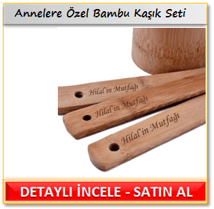 İlginç Anneler Günü Hediyesi Annelere Özel Bambu Kaşık Seti