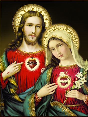 Sagrado coração de Maria e Jesus
