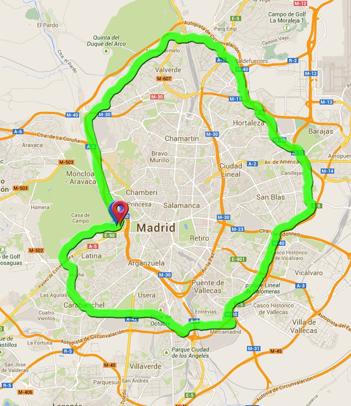 Km. de bicicleta "Camino a Santiago": Un escalón más: Anillo verde de Madrid