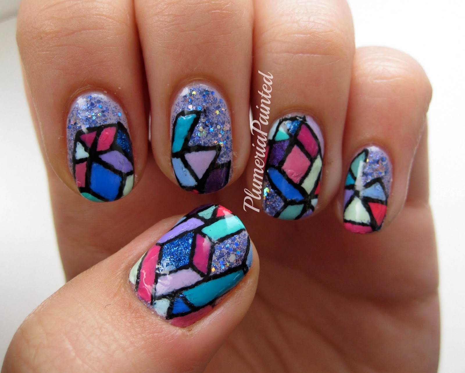 Geometric Nail Designs for School - wide 2