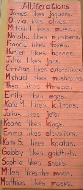 A Place Called Kindergarten: Writing Workshop - Alliterations