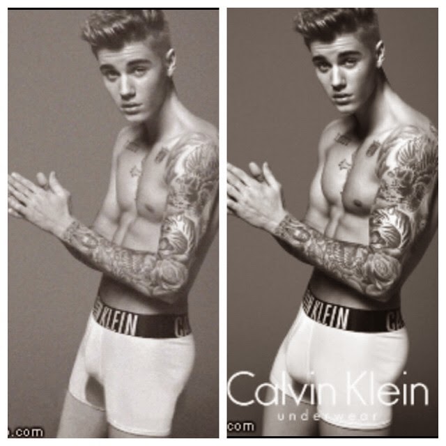 As fotos do cantor Justin Bieber somente de cueca para a campanha publicitá...