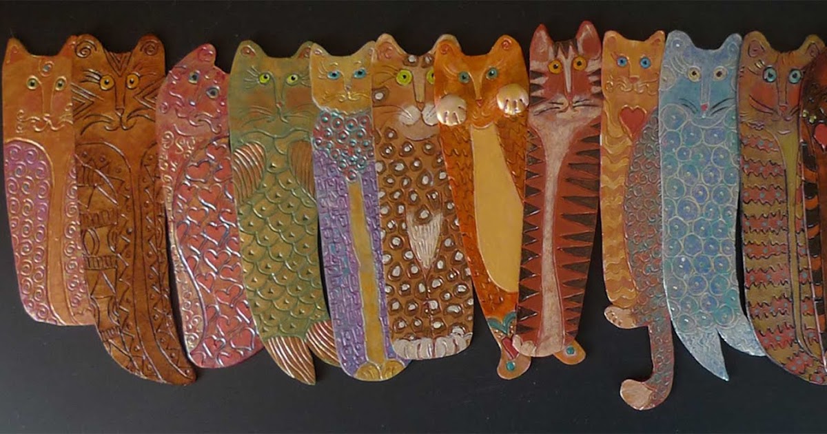 paintings and polymer by patricia (pati) bannister My Cat Bookmarks