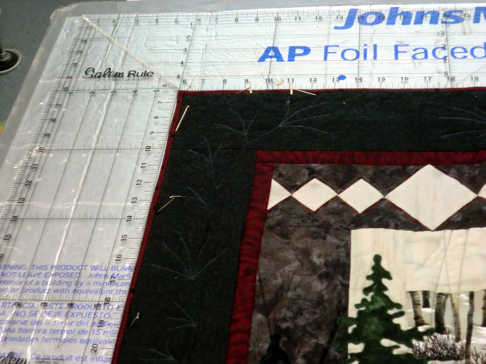 Quilt Whimsy Friday Finishes Blocking a Quilt.