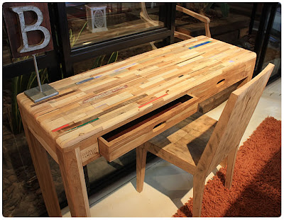mesa con madera reciclada