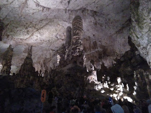 Stalactites and Stalagmites inside Postojna Caves.
