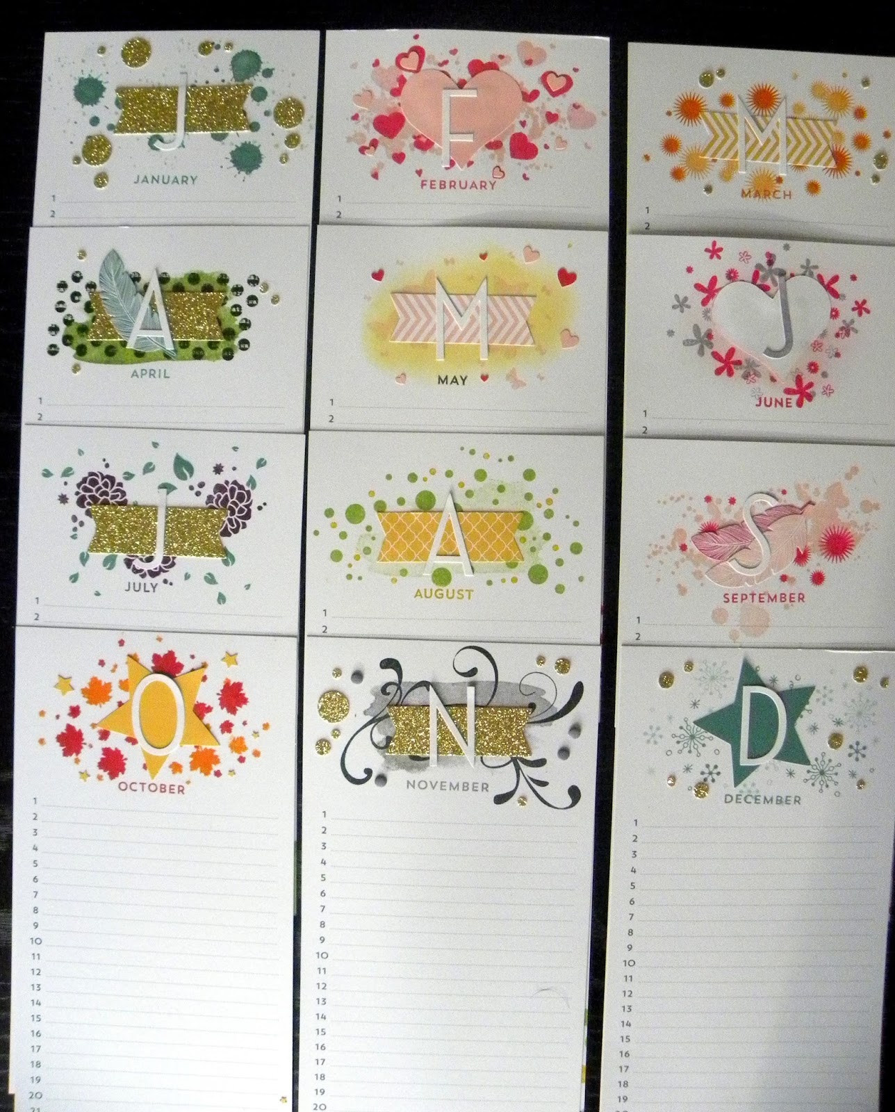 CreativemarzCardz perpetual birthday calendar