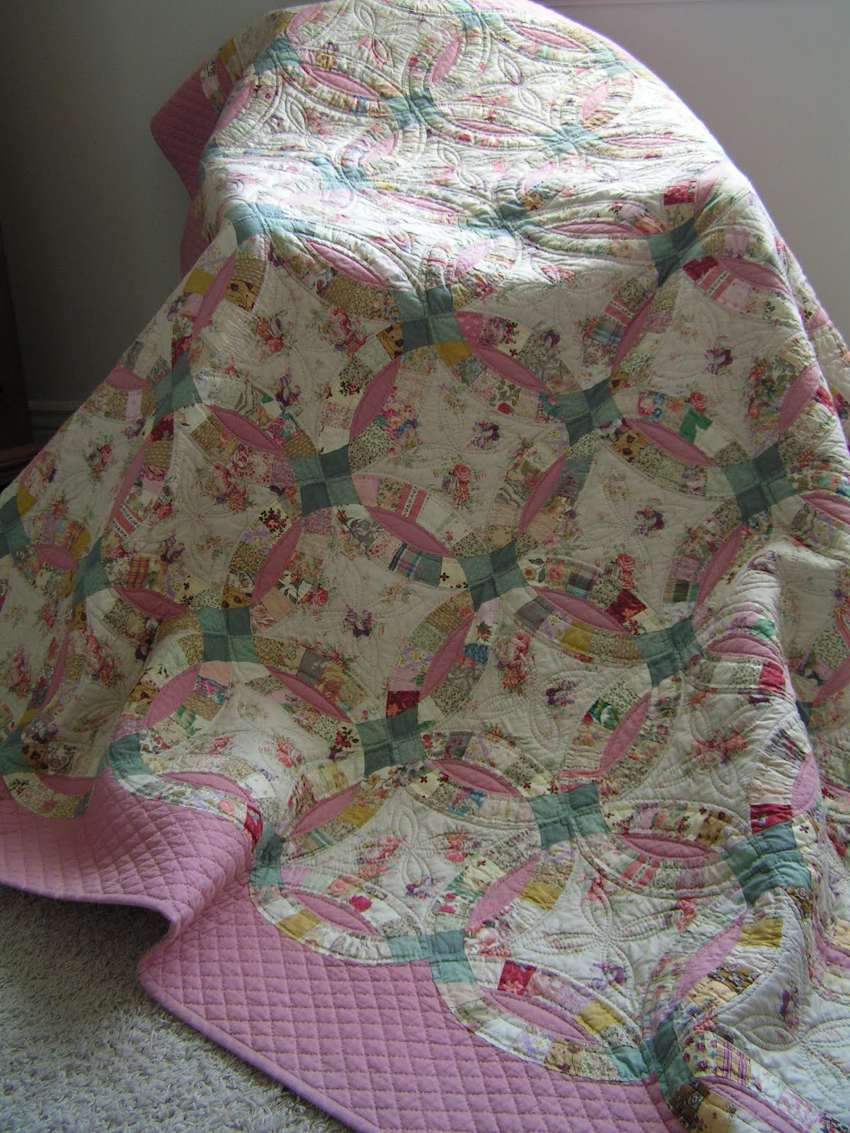 Tea Rose Home Down Memory Lane Double Wedding Quilt