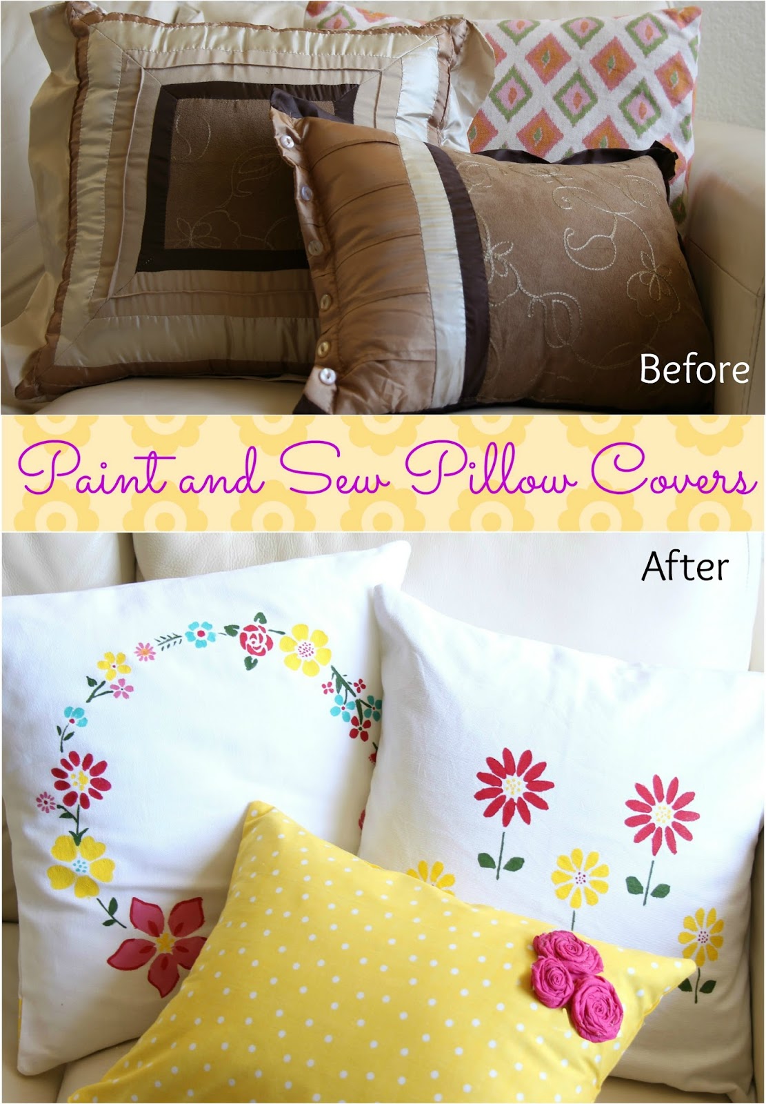 Let's make it lovely Paint and Sew Pillow Covers Tutorial