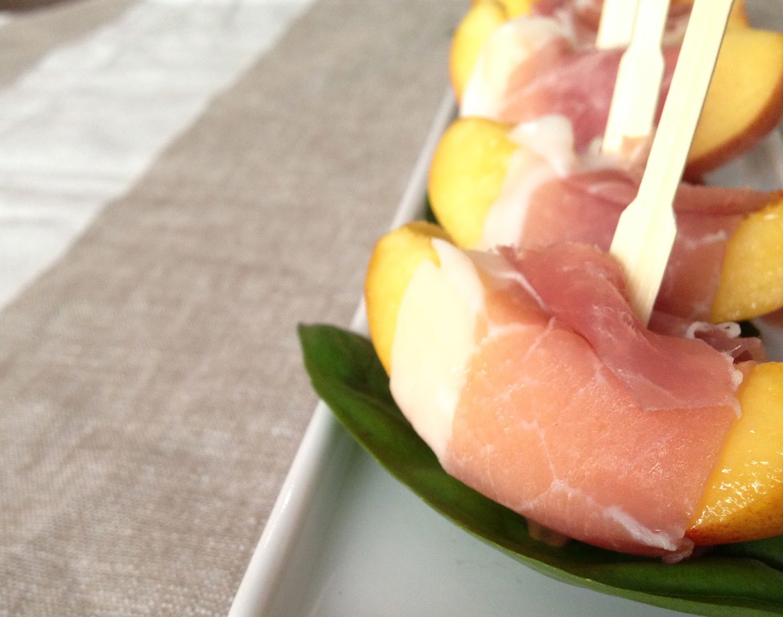Prosciutto Wrapped Nectarines w/ Basil