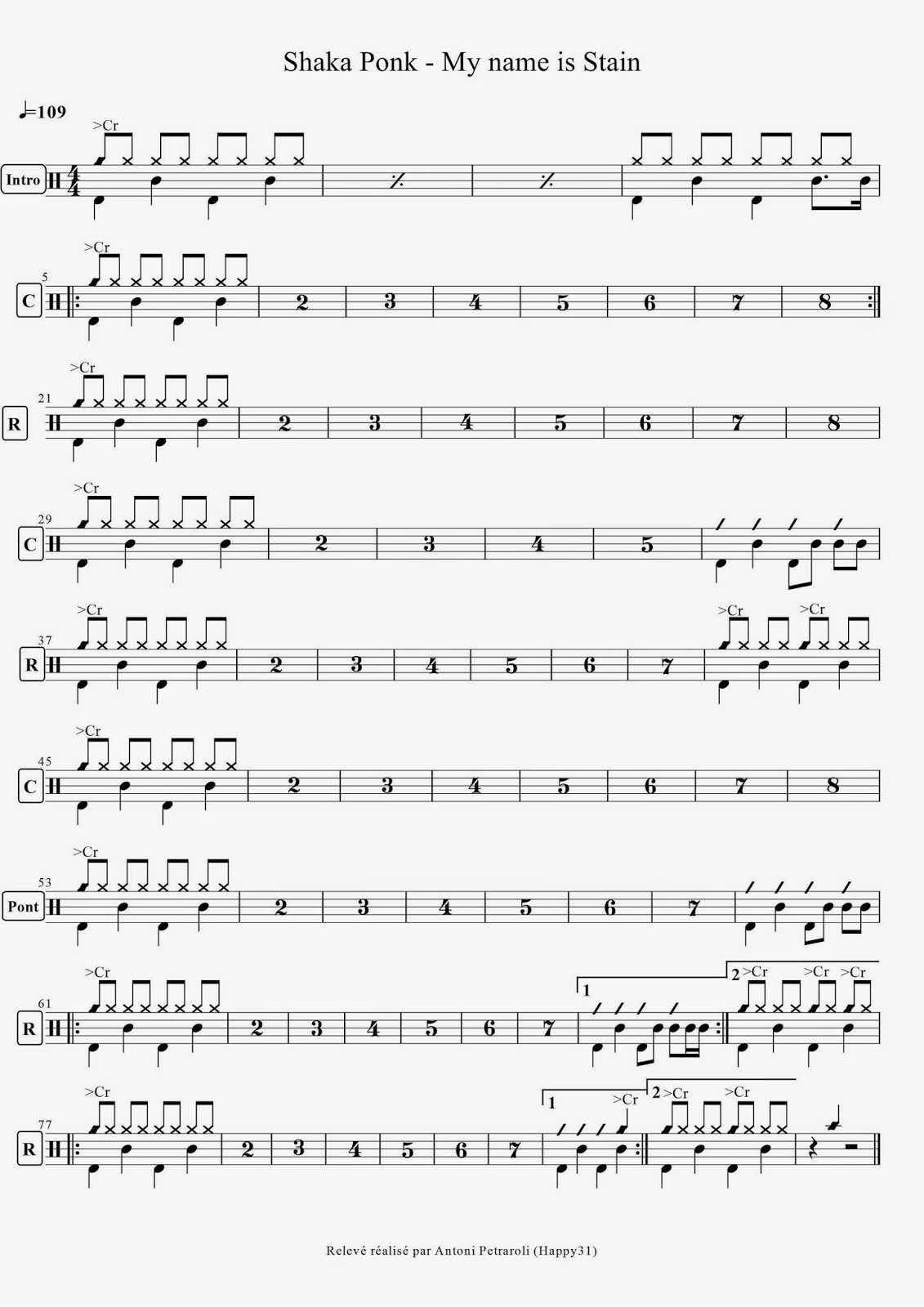 Partition Batterie Musescore
