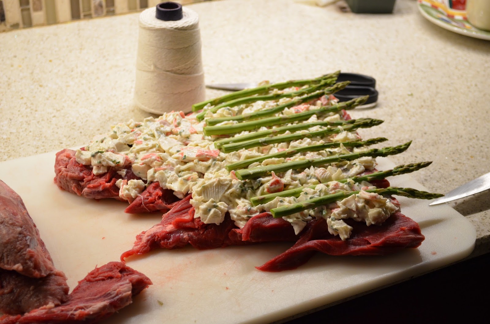 Living by Lara Crab Stuffed Beef Tenderloin with Rosemary Potatoes and