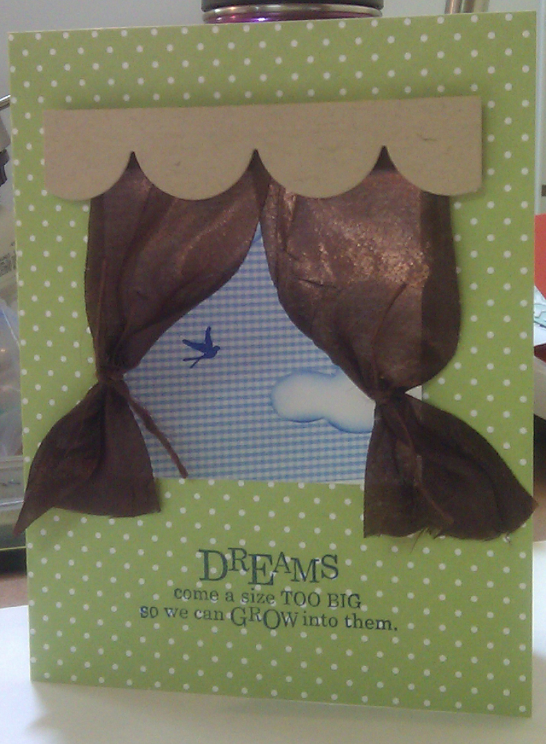 Amethystcat Designs Stamping with Seleise Silky Ribbon Curtain Card